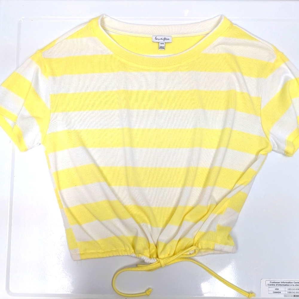 Love, Fire striped knit crop top
